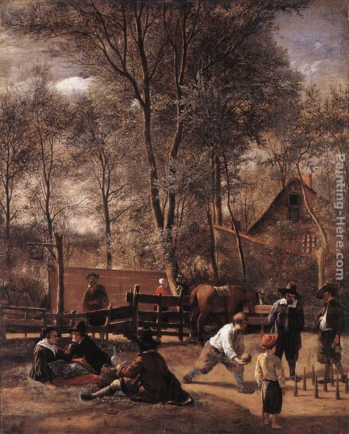Jan Steen Skittle Players Outside an Inn